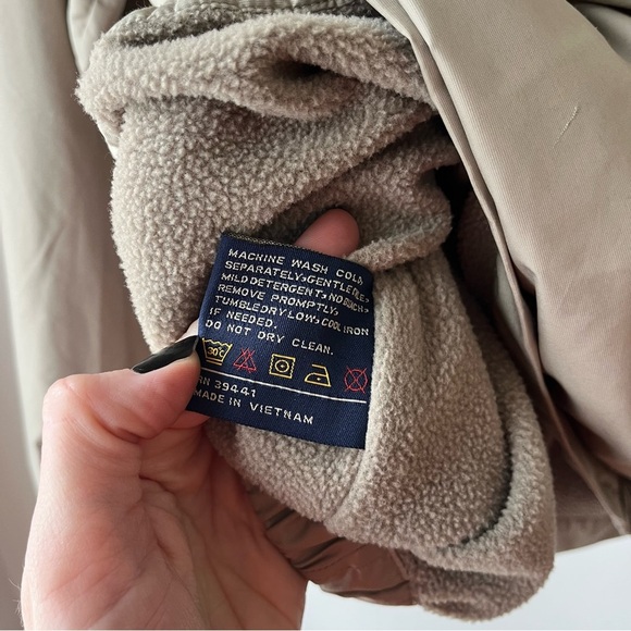 Dockers Golf Windbreaker Pullover Jacket Tan Fleece-Lined Stain Defender Size L - Picture 6 of 10